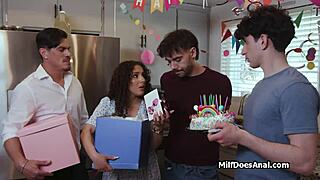 Anal Gang Bang For Slutty Latina Milfs Birthday With Monster Cock