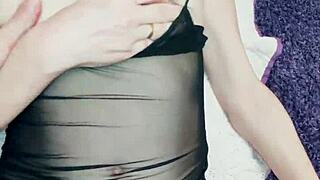 Beautiful skinny milf wife rides husband's friend passionately