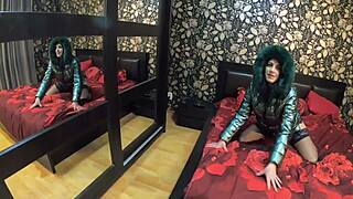 Mature Latina Stepmom Face-Fucked And Cum Covered In Shiny Down-Jacket