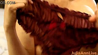 Julia Ann's boobs bounce during solo fingering