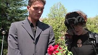 old woman enjoys big cocks in private