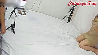 Big ass latina model poses in new lingerie during livestream