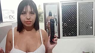 Sarah Rosa, cute Latina actress, fucks big cock in lingerie.