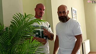 hardcore threesome stepdad and buddy fuck gamer slut with two huge cocks cum swapping deepthroat