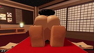 roblox features a hot elf japanese milf in intense sex
