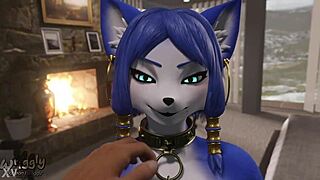 Breeding that blue vixen with my big cock deep in her furry pussy