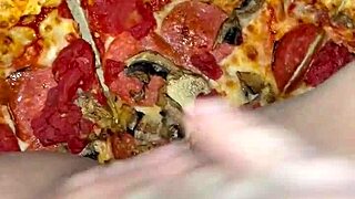 I ordered pizza and masturbated on it with my juicy pussy as a kinky arab teen craving bbc in los angeles