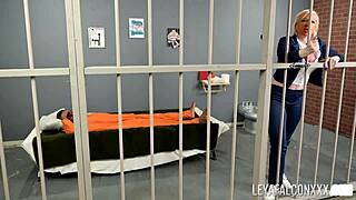 Blonde slut Leya Falcon screams in interracial gaping with big natural tits