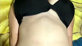 Pregnant Teen 18+ Teases with Big Tits Bouncing in See-Through Outfit During Interracial Doggystyle