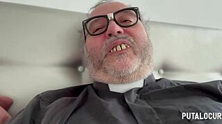 Latina teen Lia Ponce gets punished and fucked by Father Damián in roleplay. She swallows cum after blowjob and doggystyle sex.