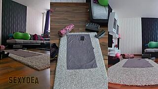 Experience new level of intimacy naked workout in triple cam view!