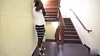 Latinas deepthroat big black dick in Florida hallway