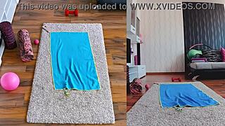 Double Cam Setup Reveals Curvy Milf in Naked Yoga Workout with Ass Spreading