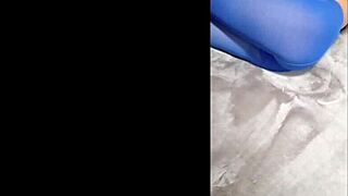 Milf perfect body struts in pantyhose and eight-inch heels.