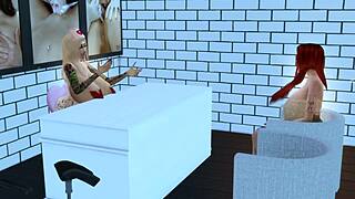 Horny Nurse Bella with Big Ass and Tits Fucks Patient Mila in Hospital Bimbo Scene