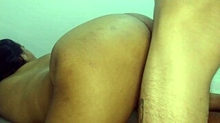 hot latina stepmom in cosplay lingerie roleplays as babysitter with big tits and ass, taking huge black cock from stepson for interracial creampie cumshot on face