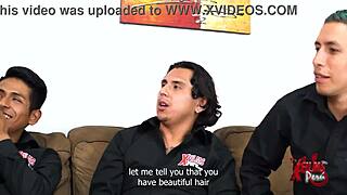 These three horny guys want to do a porn casting with submissive redhead nympho! 🔥🍑