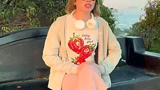 Blonde Blue Eyed Cutie from California Flashes in Public!