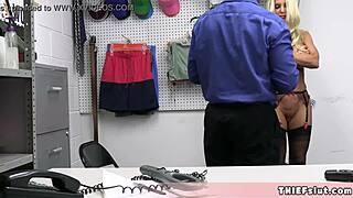 blonde milf shoplifter brittany caught in the act at the shopping mall!