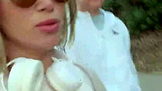 Blonde Blue Eyed Cutie from California Flashes in Public!