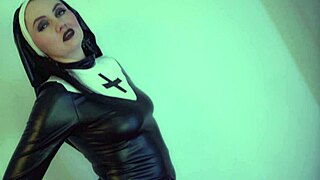 Dissolute slattern pegs husband with strapon in rough femdom session ending in cumshot.