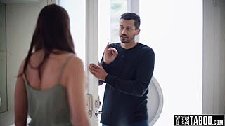 bbc stud rails stepbro's tiny 18+ milf wife after getting him arrested, bending her over for rough doggystyle pounding