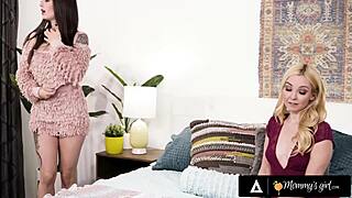 hey, you don't need guys for this - pretty maddy may gets masturbation lessons from stepmom with shaved pussy licking and passionate cunilingus