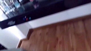 Amateur Latina bbw with big ass and curvy body gives blowjob in bedroom lingerie then swallows cum in mouth for liquid lunch