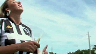 Soccer mom gets rough quickie fuck with wet pussy orgasm!