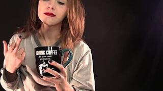 Your morning cup of me - but with clothes ripped and early morning yoga humiliation!