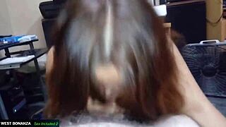 Will this amateur latina milf handle a second round of blowjob and handjob leading to cumshot in her mouth?