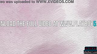 Sexy Canadian blonde Katie Jean in solo softcore striptease video with Playboy