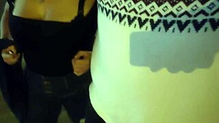 chubby latina milf in lingerie rides doggystyle outdoors as street prostitute