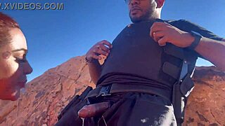 officer makes inmates perform blowjob and deepthroat in cosplay police scene