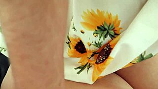 Brunette stepmom with blue eyes rides in cowgirl for creampie while dirty talking in taboo roleplay.