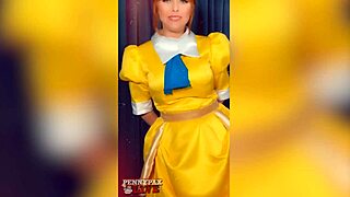 I love how this stunning redhead Penny Pax explores her role-play adventure with a dildo for self-pleasure