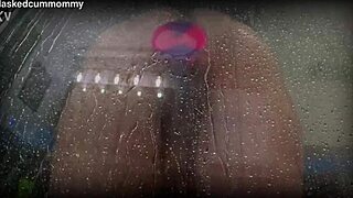 Caught Chubby Roommate Using New Toy in Shower, Nearly Dropped Phone While Spying Her Big Ass and Curves