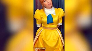 I love how this stunning redhead Penny Pax explores her role-play adventure with a dildo for self-pleasure