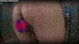 Caught Chubby Roommate Using New Toy in Shower, Nearly Dropped Phone While Spying Her Big Ass and Curves