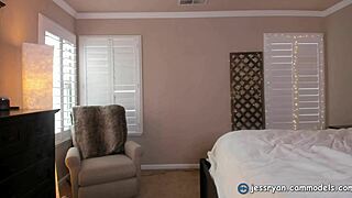 Big Tits and Thick Ass Milf Jess Ryan Teases with Blonde Hair and Tan Lines in Cowgirl Ride