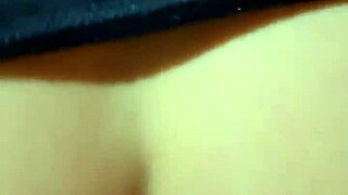 wife gets quick blowjob and intense fucking with huge creampie in shaved wet pussy