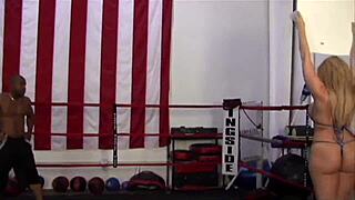 Mature cougar with big boobs fucks big black cock in the ring - amateurs hardcore porn - interracial sex