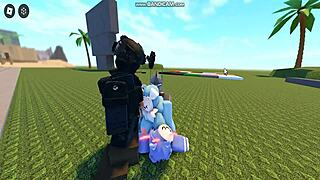 i got banged hard in this whoreblox game gangbang creampie moment