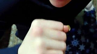 wife gets quick blowjob and intense fucking with huge creampie in shaved wet pussy