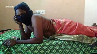 Indian aunt's thirsty smooth pussy fingered and fucked hard