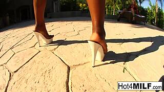 lesbian fun with two milfs