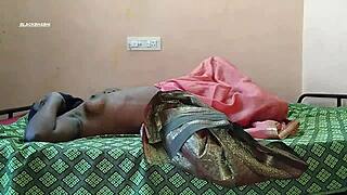 Indian aunt's thirsty smooth pussy fingered and fucked hard