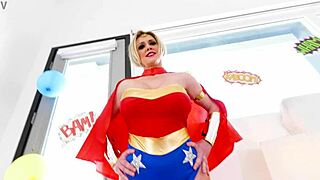 Dee Williams huge tits milf deepthroats huge cock in pov and swallows cum!