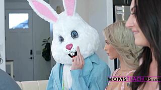 Family portrait turns wild as stepmom and stepdaughter fuck like bunnies in pov