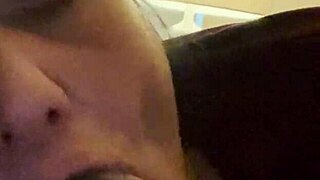 brunette milf licks balls and deepthroats big black cock. her natural tits bounce during intense midget encounter.